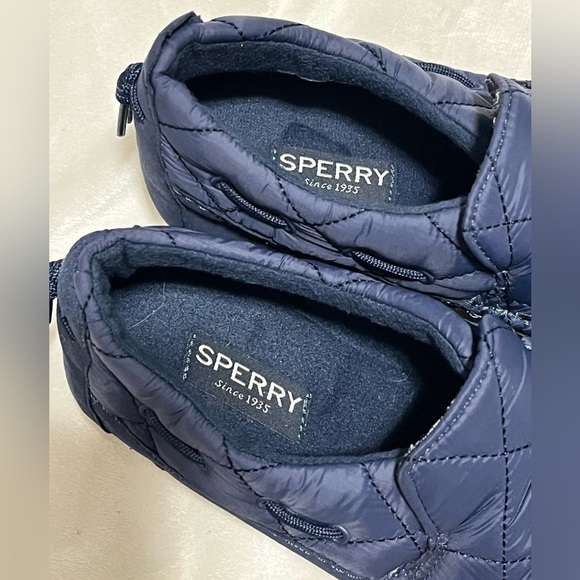 Sperry Men's Navy Blue Quilted Indoor Outdoor Slip-On Slipper Shoes Size 7.5 - Picture 6 of 11